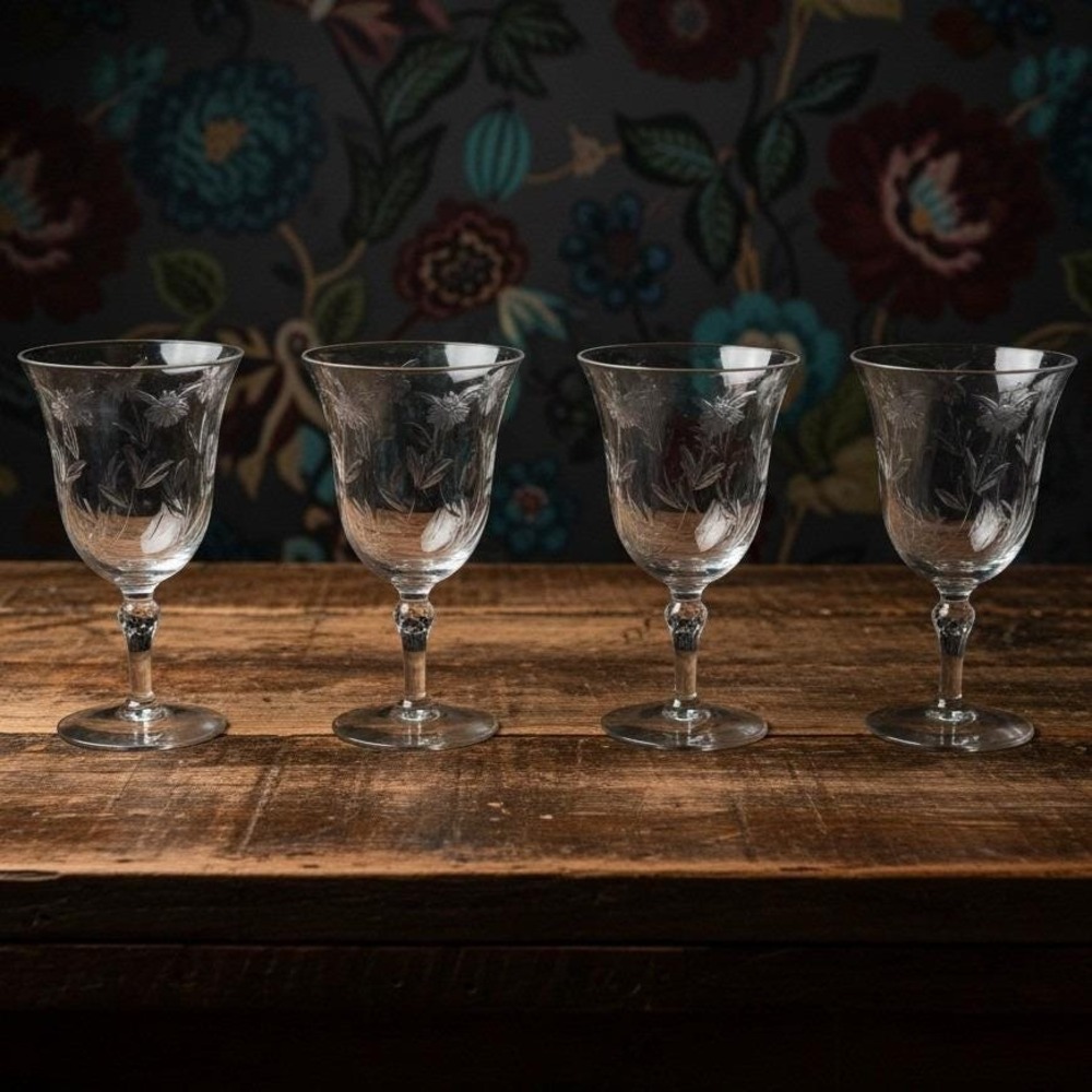 Stuart Crystal Water Goblets/Wine Glasses STU96 Set of 4